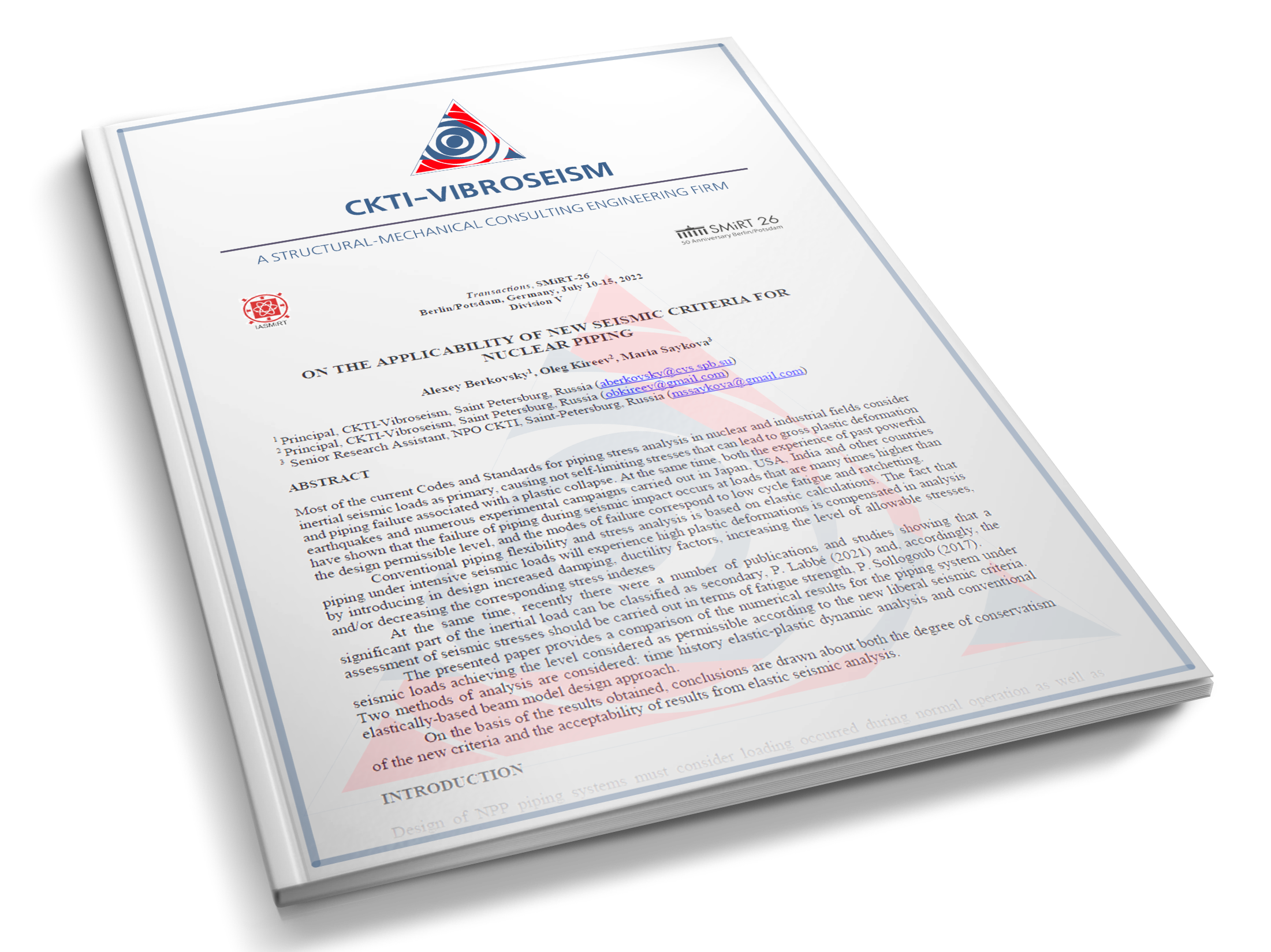 Cover of ON THE APPLICABILITY OF NEW SEISMIC CRITERIA FOR NUCLEAR PIPING