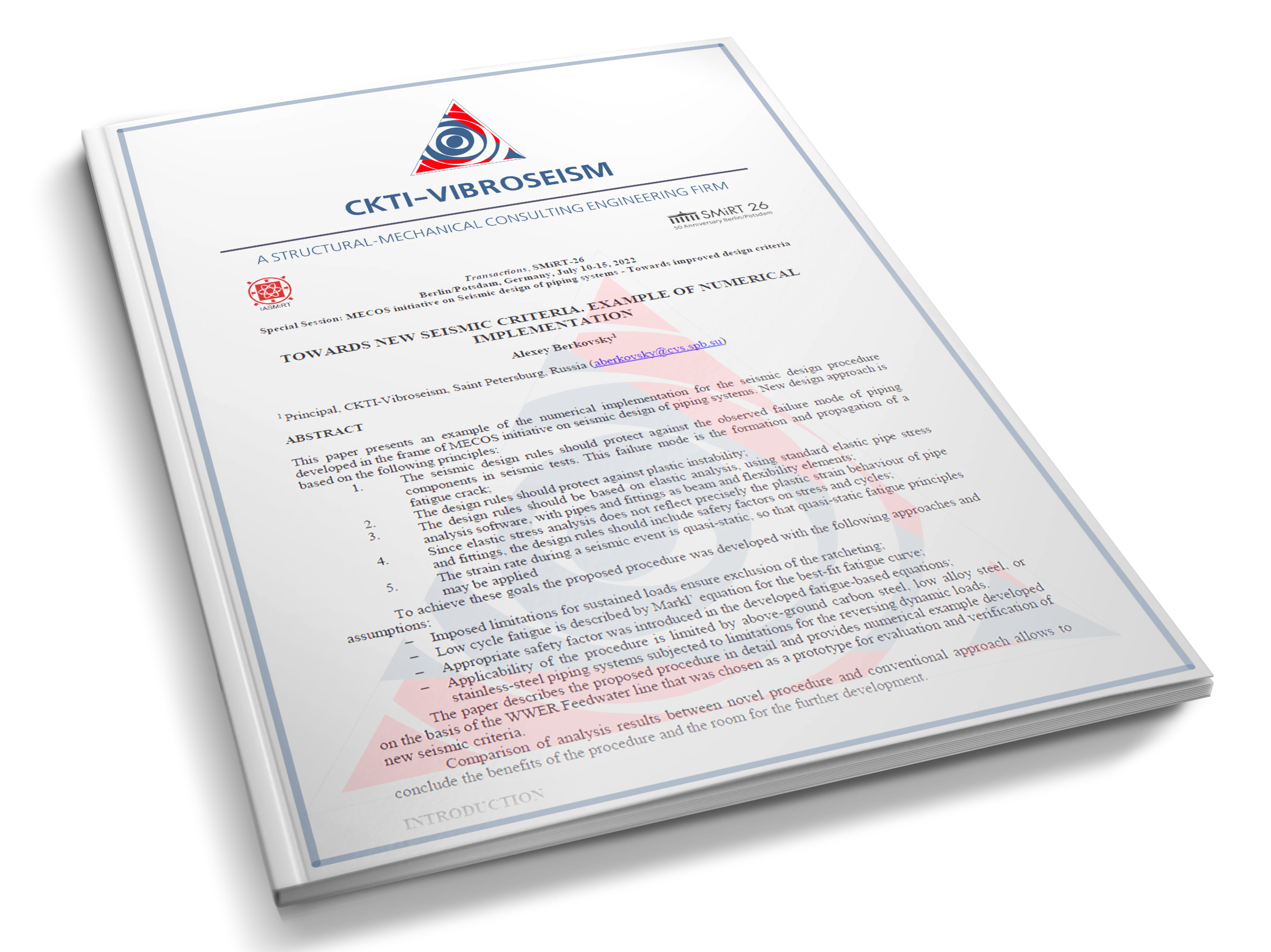 Обложка TOWARDS NEW SEISMIC CRITERIA. EXAMPLE OF NUMERICAL IMPLEMENTATION