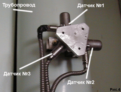 Схема установки датчиков на трубопроводе